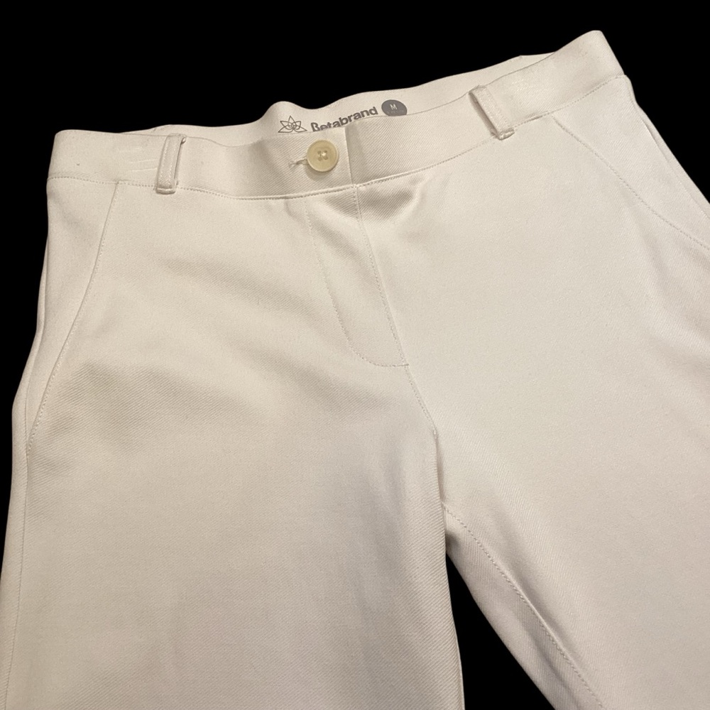 Betabrand Dress Yoga Pant White Straight Size Medium Petite W0076 - Picture 3 of 12